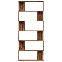 Berkfield Home Elegant Book Cabinet Old Wood 80x24x192 cm Engineered Wood in Brown - Size: 80 x 24 x 192 cm - thumbnail 4