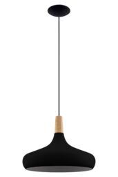 Eglo Sabinar IP20 Steel 400mm Modern Pendant Light in Black - thumbnail 1