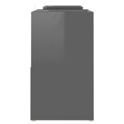 Berkfield Home TV Cabinet High Gloss Grey 104x30x52 cm Engineered Wood - Size: 104 x 30 x 52 cm - thumbnail 4