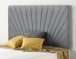 "Somnior Platinum Plush Velvet 32"" Upholstered Divan Bed Headboard in Dark Grey - Size: Super King" - thumbnail 1
