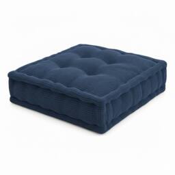 Snug City Teddy Fabric Square Booster Cushion Soft Seat Riser Pad Dining Chair in Navy - Size: 45 cm x 45 cm - thumbnail 2