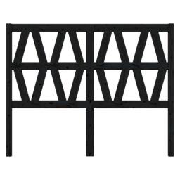 Berkfield Home Bed Headboard Black 126x4x100 cm Solid Wood Pine - Size: 126 x 4 x 100 cm - thumbnail 3
