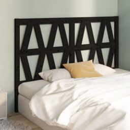 Berkfield Home Bed Headboard Black 126x4x100 cm Solid Wood Pine - Size: 126 x 4 x 100 cm - thumbnail 4