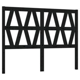 Berkfield Home Bed Headboard Black 126x4x100 cm Solid Wood Pine - Size: 126 x 4 x 100 cm - thumbnail 2