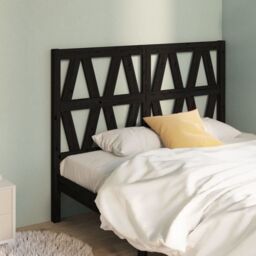 Berkfield Home Bed Headboard Black 126x4x100 cm Solid Wood Pine - Size: 126 x 4 x 100 cm - thumbnail 1
