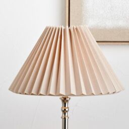 Ruma Natural Linen Hard Pleat Tapered Lampshade - Size: 16 inches - thumbnail 1