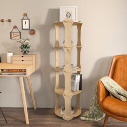 Decorotika Yuvar Handmade Screwless Style Bookcase Bookshelf Shelving Unit in Light Oak - thumbnail 1
