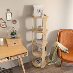 Decorotika Yuvar Handmade Screwless Style Bookcase Bookshelf Shelving Unit in Light Oak - thumbnail 3