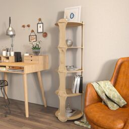 Decorotika Yuvar Handmade Screwless Style Bookcase Bookshelf Shelving Unit in Light Oak - thumbnail 2
