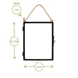 "Nicola Spring Hanging Metal Photo Frame - 5"" x 7"" - Picture Frame Wall Mounted Frame with Rope in Black" - thumbnail 3