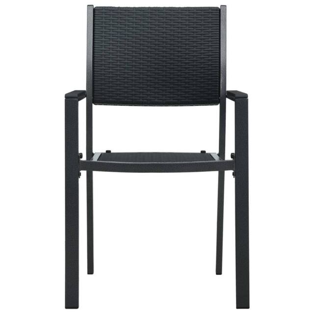 Berkfield Home Durable Garden Chairs 4 pcs Black Plastic Rattan Look - image 1