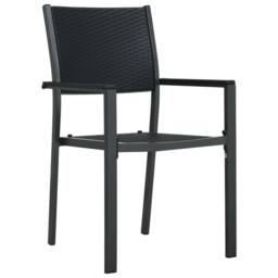 Berkfield Home Durable Garden Chairs 4 pcs Black Plastic Rattan Look - thumbnail 3
