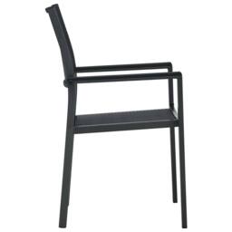 Berkfield Home Durable Garden Chairs 4 pcs Black Plastic Rattan Look - thumbnail 4