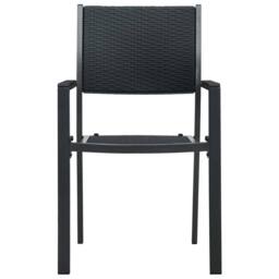 Berkfield Home Durable Garden Chairs 4 pcs Black Plastic Rattan Look