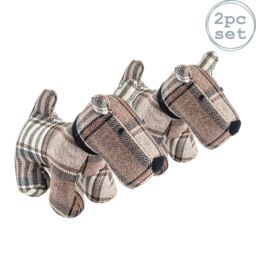 Nicola Spring Bentley the Dog Door Stops - 30 x 24cm - Brown - Pack of 2 - Size: 30 x 24 cm - thumbnail 1