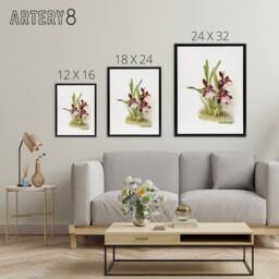 "Artery8 Frederick Sander Miltonia Moreliana Orchid Flowers Framed Canvas Art - Size: W12"" x H16""" - thumbnail 4