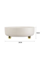 Living and Home 28CM All-purpose Turntable-style Material Storage Spinning Fruit Plate Skincare Cosmetic Organizer in White - thumbnail 8