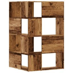 Berkfield Home Corner Bookcase 4-Tier Old Wood 85x85x140 cm Engineered Wood in Brown - Size: 85 x 85 x 140 cm - thumbnail 6