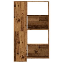 Berkfield Home Corner Bookcase 4-Tier Old Wood 85x85x140 cm Engineered Wood in Brown - Size: 85 x 85 x 140 cm - thumbnail 5