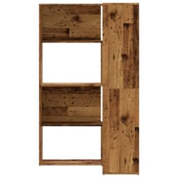 Berkfield Home Corner Bookcase 4-Tier Old Wood 85x85x140 cm Engineered Wood in Brown - Size: 85 x 85 x 140 cm - thumbnail 4
