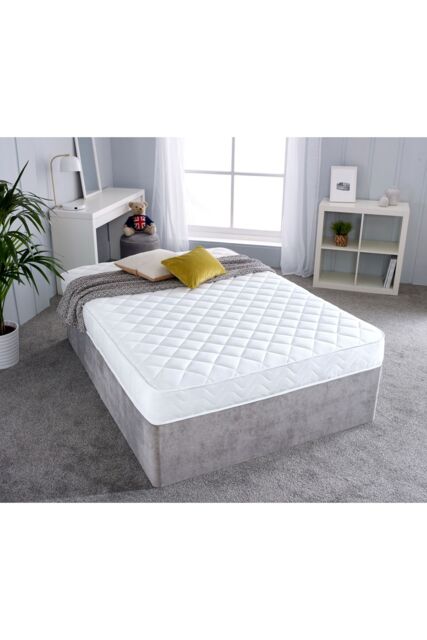 eXtreme Comfort Ltd Extreme Comfort The Darcy Diamond Cooltouch Micro Quilted Conventional Spring Mattress in White - Size: EU Double - image 1
