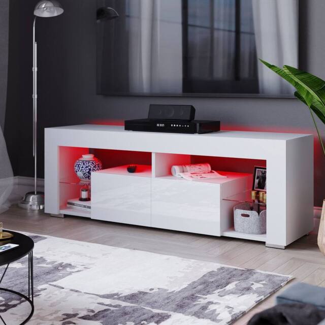 HD Designs Vida Designs Luna 2 Drawer LED TV Unit in White - image 1
