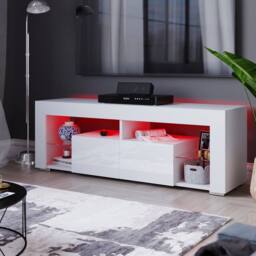 HD Designs Vida Designs Luna 2 Drawer LED TV Unit in White