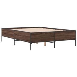 Berkfield Home Bed Frame without Mattress Brown Oak 150x200 cm King Size - thumbnail 6