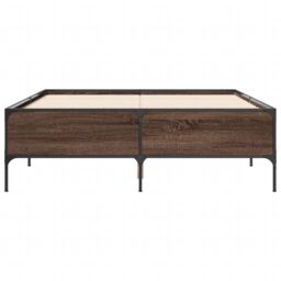 Berkfield Home Bed Frame without Mattress Brown Oak 150x200 cm King Size - thumbnail 4