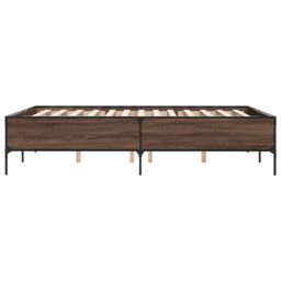 Berkfield Home Bed Frame without Mattress Brown Oak 150x200 cm King Size - thumbnail 5