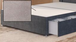 Somnior Chambery Divan Bed Frame 2 Draw with Floor Standing Headboard Velvet in Charcoal - Size: Single - thumbnail 5