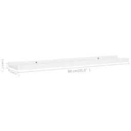 Berkfield Home Picture Frame Ledge Shelves 2 pcs White 80x9x3 cm MDF - Size: 80 x 9 x 3 cm - thumbnail 8