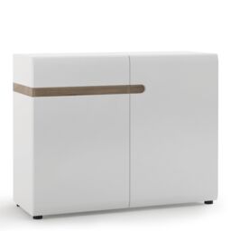 Furniture To Go Chelsea 1 Drawer 2 Door Sideboard 109.5cm wide in White with Oak Trim