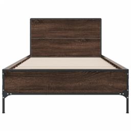 Berkfield Home Bed Frame without Mattress Brown Oak 100x200 cm - thumbnail 4