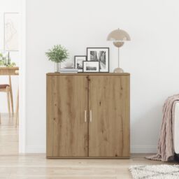 Berkfield Home Sideboard Artisan Oak 79x38x80 cm Engineered Wood in Brown - Size: 79 x 38 x 80 cm - thumbnail 4