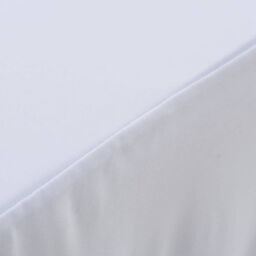 Berkfield Home 2 pcs Stretch Table Covers with Skirt 183x76x74 cm White - Size: 183 x 76 x 74 cm - thumbnail 3