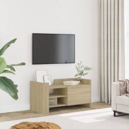 Berkfield Home TV Cabinet Sonoma Oak 80x35x40 cm Engineered Wood in Light Tan - Size: 80 x 35 x 40 cm - thumbnail 2