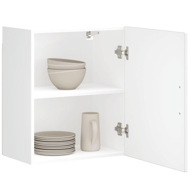 Berkfield Home Kitchen Wall Cabinets 2 pcs¬†Porto High Gloss White Engineered Wood in Brown - image 1