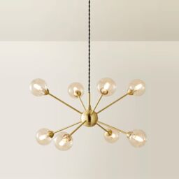ValueLights Sputnik Adjustable Drop 8 Way Glass Ceiling Pendant Light with Bulbs in Gold - thumbnail 3