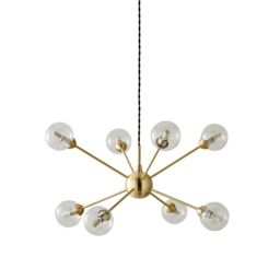 ValueLights Sputnik Adjustable Drop 8 Way Glass Ceiling Pendant Light with Bulbs in Gold - thumbnail 6