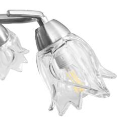 Berkfield Home Elegant Ceiling Lamp with Transparent Glass Shades for 5 E14 Bulb in Silver - thumbnail 7