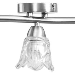 Berkfield Home Elegant Ceiling Lamp with Transparent Glass Shades for 5 E14 Bulb in Silver - thumbnail 6