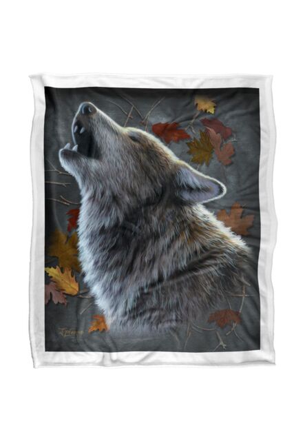 JQ Licensing Jlo Howling Wolf Silky Touch Super Soft Throw Blanket 152 X 127 cm in White - image 1