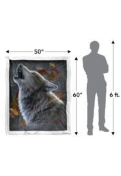 JQ Licensing Jlo Howling Wolf Silky Touch Super Soft Throw Blanket 152 X 127 cm in White - thumbnail 5