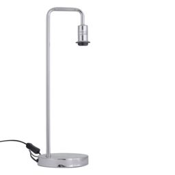 First Choice Lighting Chrome Arched Table Lamp with White Micropleat Shade in Silver - thumbnail 2