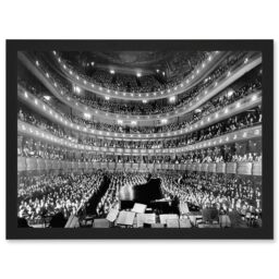 Artery8 Metropolitan Opera House New York Auditorium A4 Artwork Framed Wall Art Print in Black - thumbnail 1