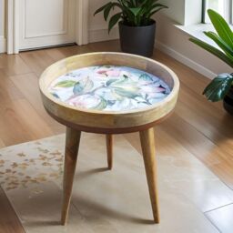 Hartsmede Handmade Side Table with Detachable Legs Spring Flower in Pink - thumbnail 2