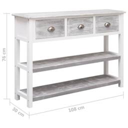 Berkfield Home Sideboard Antique Grey 108x30x76 cm Solid Paulownia Wood - Size: 108 x 30 x 76 cm - thumbnail 8