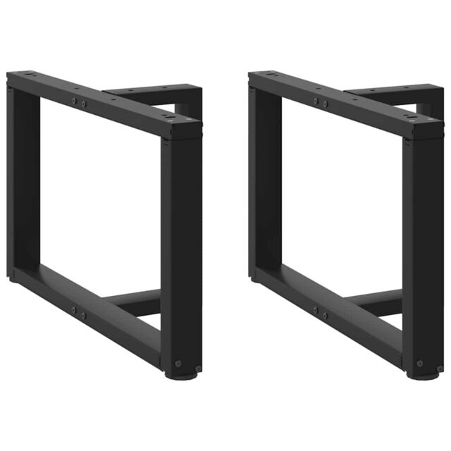 Berkfield Home Coffee Table Legs T-Shaped¬†2 pcs Black 70x25x(42-43) cm Steel - image 1
