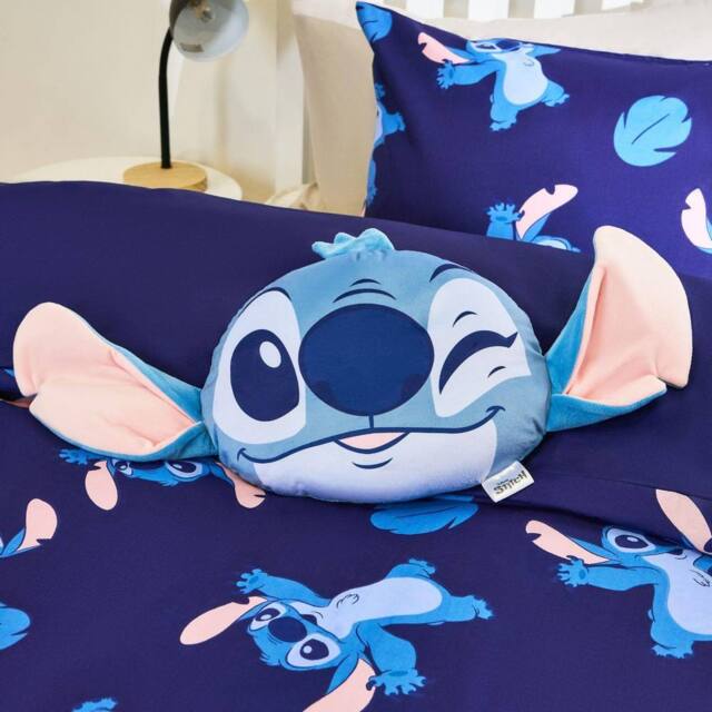 OHS Stitch Scatter Cushion Soft Fleece Novelty Pillow in Blue - image 1